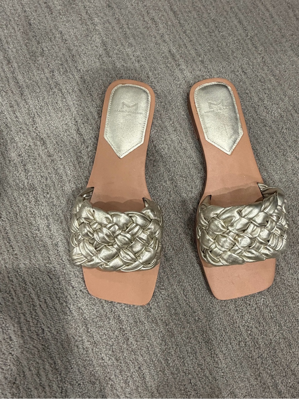 Marc Fisher Gold Slide Sandals - Women